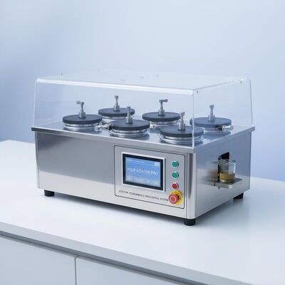 Kompaktowy, programowalny system wirówkowy do powlekania 6 stacji, do badań i rozwoju oraz produkcji małoseryjnej naczyń stołowych z masy celulozowej