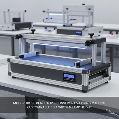 Wielofunkcyjny stolik i przenośnik maszyna do utwardzania UV -stosowalna szerokość pasa i wysokość lampy