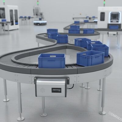 Elastyczny przenośnik łańcuchowy z dostosowalnym promieniem obrotowym, oszczędnym na przestrzeni i energooszczędnym silnikiem do automatyki przemysłowej