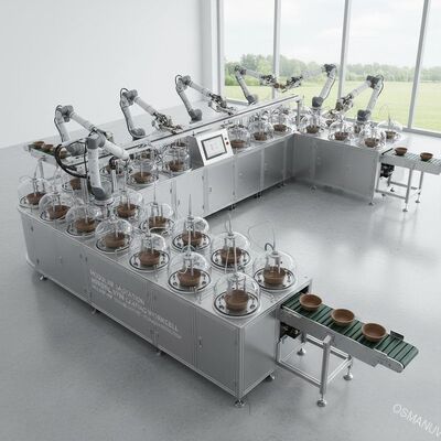 Modularny 24-stacjonarny komórka robotowa do powlekania zwrotnego do powlekania wewnętrznego papierosów miękkich