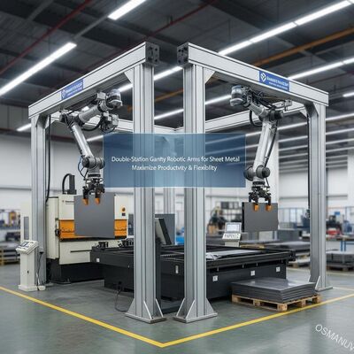 Podwójne ramiona robotyczne do płyty metalowej z podwójnymi stacjami