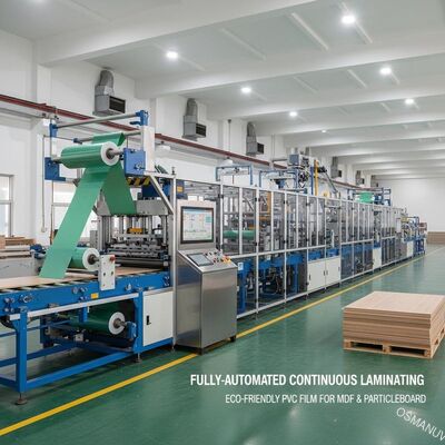 W pełni zautomatyzowana linia produkcyjna do laminowania ciągłego folii PVC przyjaznej dla środowiska | Zaprojektowana dla płyt MDF i wiórowych