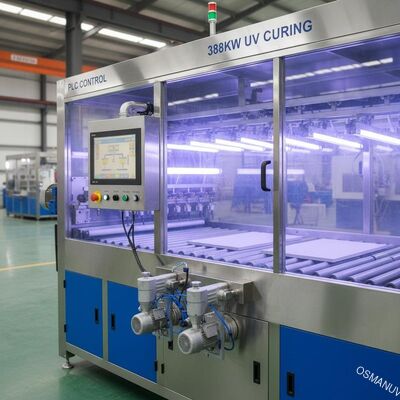 Płyta MDF 388kw Uv Light Curing Spray Coating Machine Sterowanie PLC Płyta krzemianowo-wapniowa
