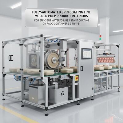 Całkowicie zautomatyzowana linia powlekania do wnętrza produktów z masy formowanej.