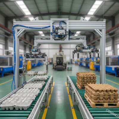 Wysoce wydajny, zautomatyzowany robot z bramką do formowania celulozy - dostosowany system obróbki i układania w mokre i suche formy
