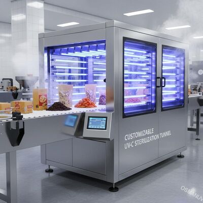 Konfigurowalny tunel do sterylizacji powierzchni UV-C dla linii pakowania żywności i przetwarzania suszonych owoców masowych