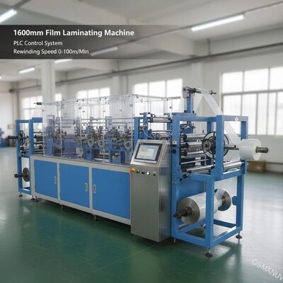 Maszyna do laminowania folii 1600 mm z systemem sterowania PLC Prędkość obrotowa 0-100 m/min