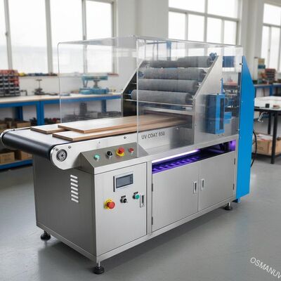Przenośnik rolkowy punktowy do powlekania promieniami UV do drewna o szerokości 650 mm