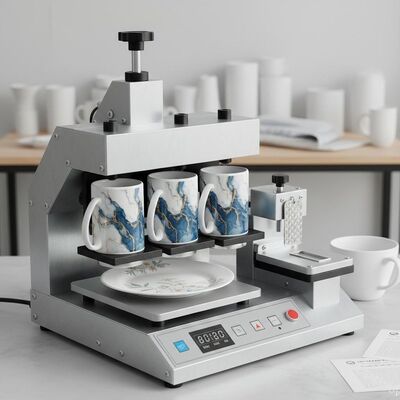 Porcelanowe kubki Rotacyjna prasa termiczna Sublimacja na talerze Ubrania metalowe