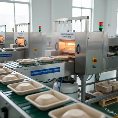 Woda gorąca olej wysokiej temperatury dowód bezpieczeństwa żywności naczynia stołowe talerz miski wewnętrzne powłoki Linia produkcyjna do formowania celulozy