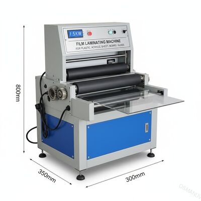 1Maszyna do laminowania folii o mocy 0,5 kW 850 mm Wysokość 300 mm Minimalna długość dla tworzyw sztucznych, akrylowych, arkuszy, płyt, szkła
