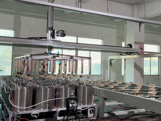 Customizable Coating Thickness Spin Coating Production Line for Pulp Molding with Robotic Material Handling