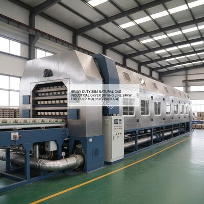 Heavy Duty 28m Natural Gas Industrial Dryer Drying Line 24kw For Pulp Molding Package